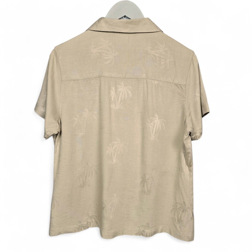 Port Authority Island Series Khaki Button-up Jacquard Shirt Women's Medium NEW - Picture 3 of 8